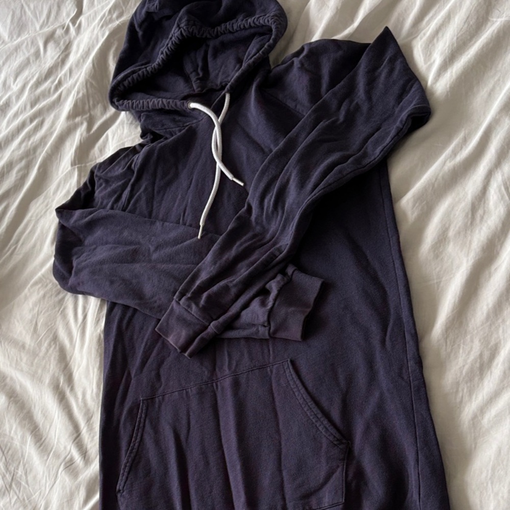 American Apparel Vintage Dark Blue Navy Hoodie Sweater Dress